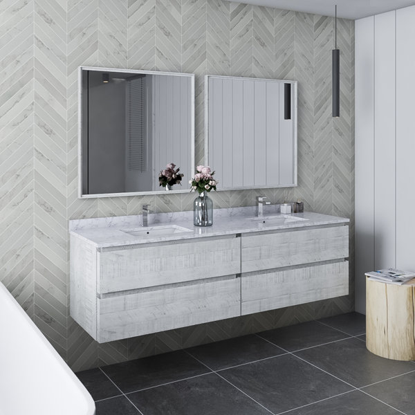 Fresca Formosa 72'' Wall Mounted Double Bathroom Vanity with Vanity Top & Reviews Wayfair